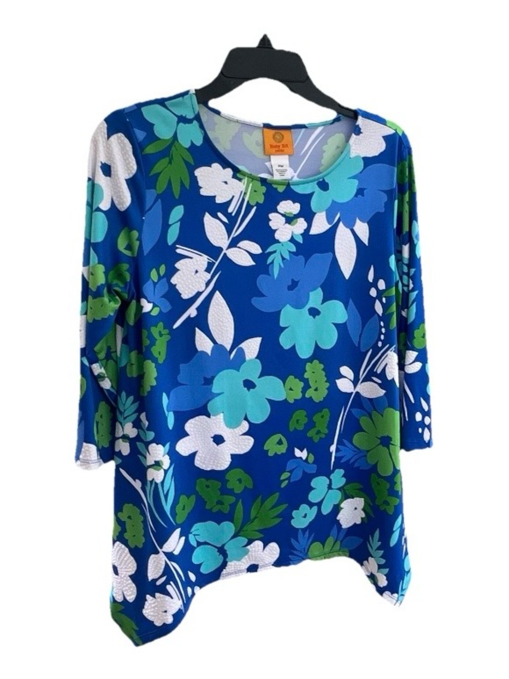 Ruby Rd. Blue Floral Scoop Neck Tunic